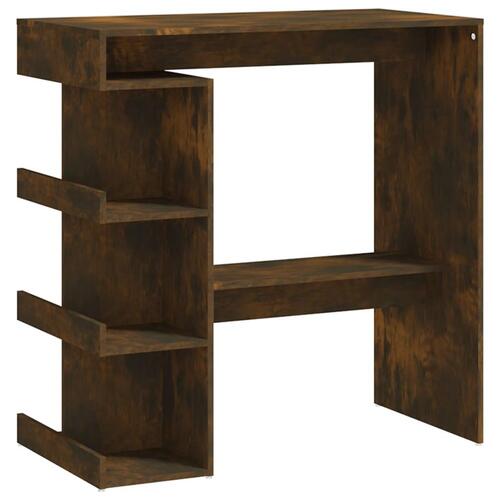 Barbord m. opbevaringsstativ 100x50x101,5 cm spånplade røget eg