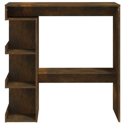 Barbord m. opbevaringsstativ 100x50x101,5 cm spånplade røget eg