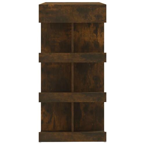 Barbord m. opbevaringsstativ 100x50x101,5 cm spånplade røget eg