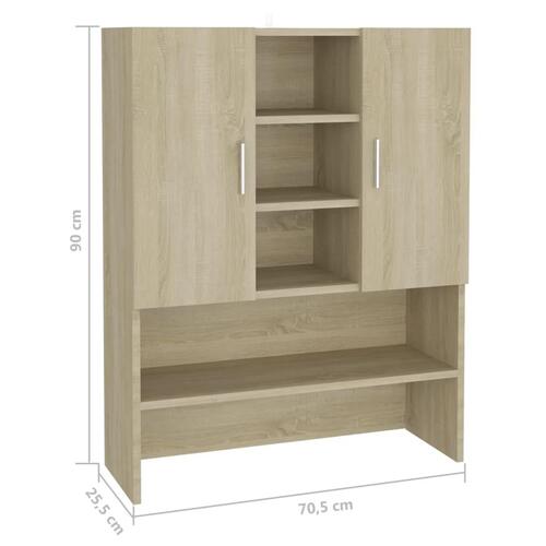 Badeværelsesskab 70,5x25,5x90 cm sonoma-eg