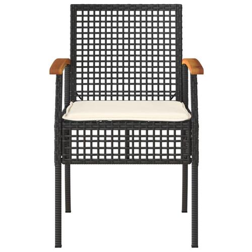 Loungesæt til haven 4 dele med hynder polyrattan sort