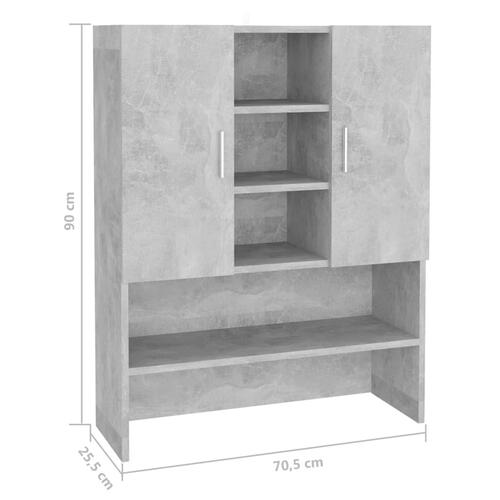 Vaskemaskineskab 70,5x25,5x90 cm betongrå