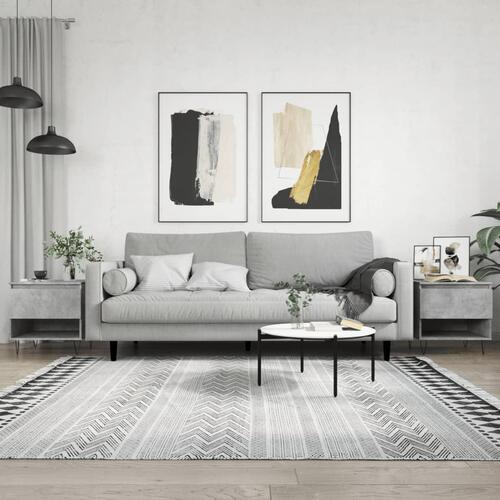 Sofaborde 2 stk. 50x46x50 cm konstrueret træ betongrå