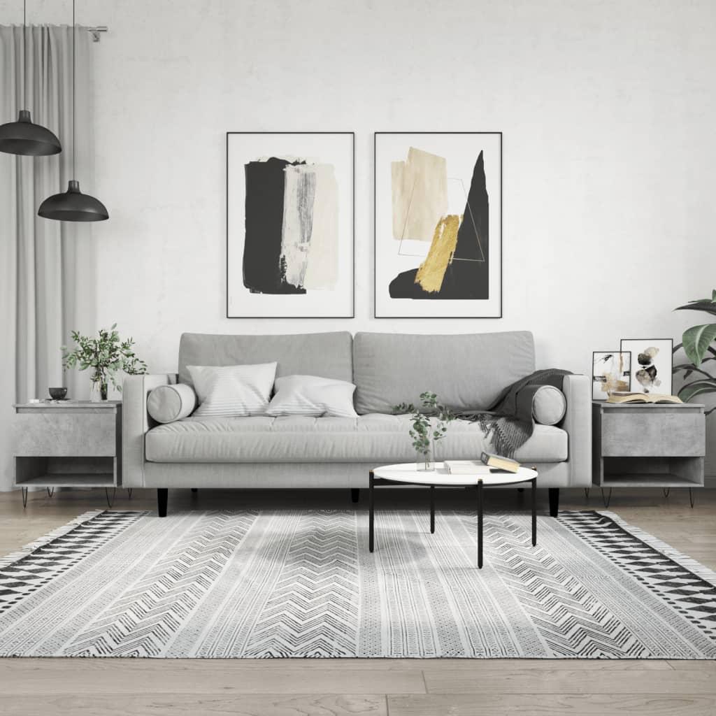 Sofaborde 2 stk. 50x46x50 cm konstrueret træ betongrå