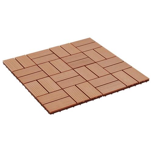 Terrassefliser 11 stk. WPC 30 x 30 cm 1 m2 teakfarvet