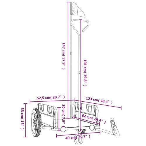 Cykeltrailer oxfordstof og jern grøn
