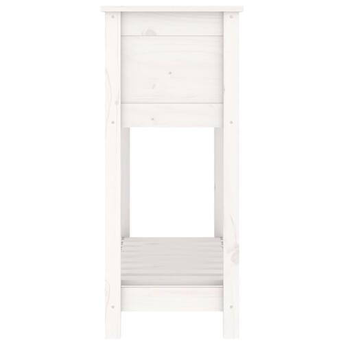 Plantekasse med hylde 82,5x34,5x81 cm massivt fyrretræ hvid