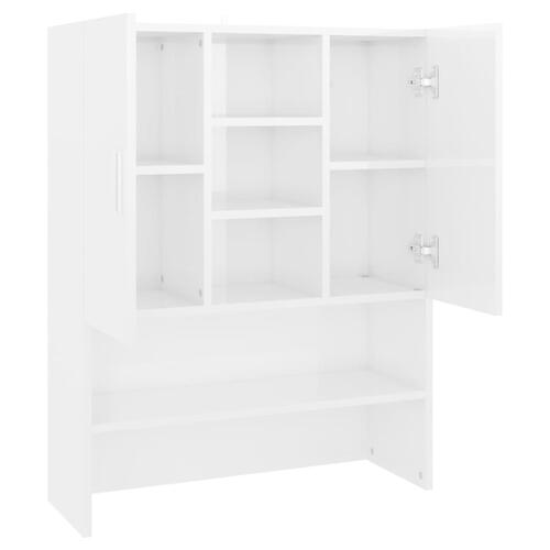 Badeværelsesskab 70,5x25,5x90 cm hvid højglans