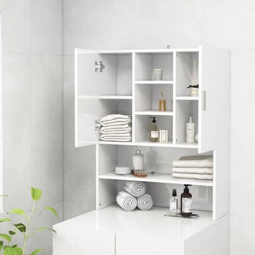 Badeværelsesskab 70,5x25,5x90 cm hvid højglans