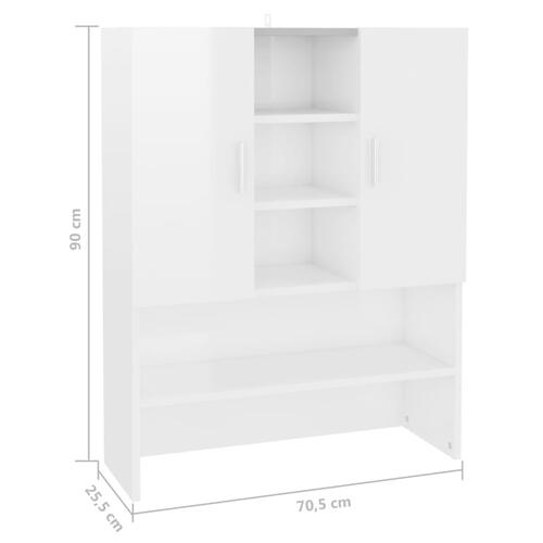 Badeværelsesskab 70,5x25,5x90 cm hvid højglans