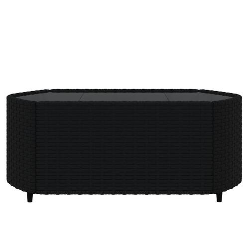 Loungesæt til haven 3 dele med hynder polyrattan sort