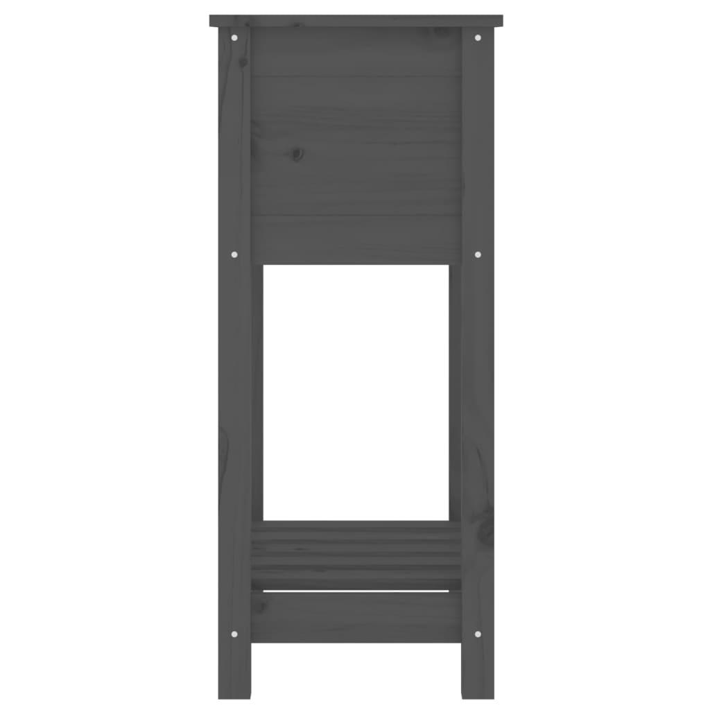 Plantekasse med hylde 54x34,5x81 cm massivt fyrretræ grå