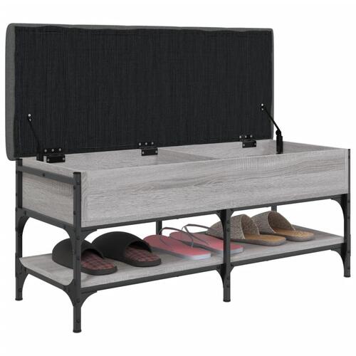 Skobænk 102x42x45 cm konstrueret træ grå sonoma-eg