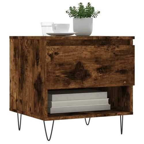 Sofaborde 2 stk. 50x46x50 cm konstrueret træ røget egetræsfarve