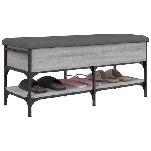 Skobænk 102x42x45 cm konstrueret træ grå sonoma-eg