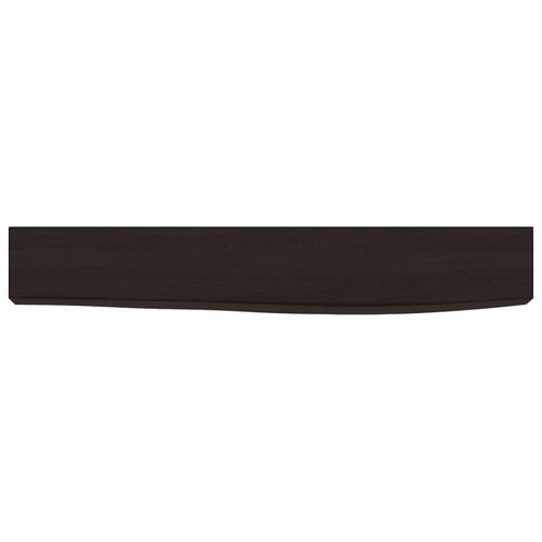 Væghylde 60x10x6 cm behandlet massivt egetræ mørkebrun