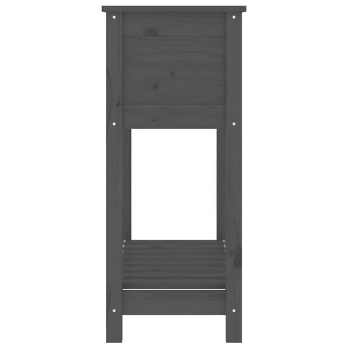 Plantekasse med hylde 82,5x34,5x81 cm massivt fyrretræ grå