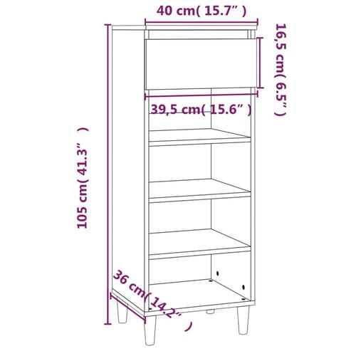 Skoreol 40x36x105 cm konstrueret træ sonoma-eg