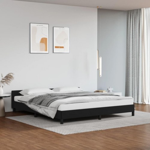 Sengeramme med hovedgÃ¦rde uden madras Sort 180x200 cm