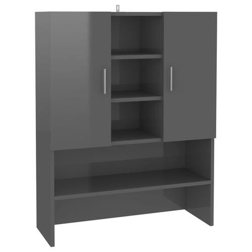 Badeværelsesskab 70,5x25,5x90 cm grå højglans