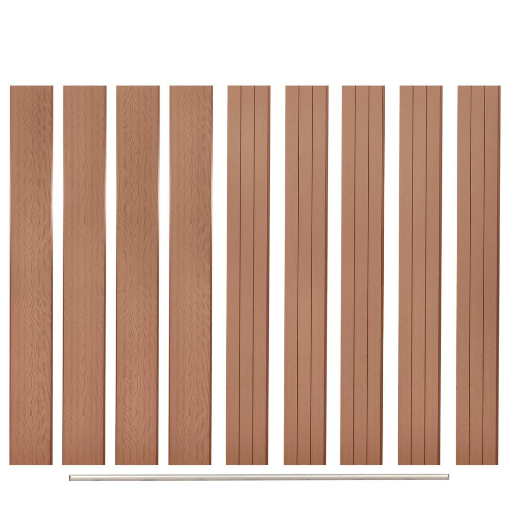 Hegnsbrædder erstatning 9 stk. WPC 170 cm brun