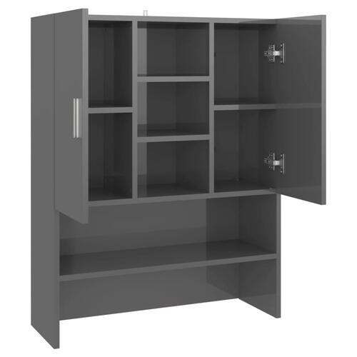 Badeværelsesskab 70,5x25,5x90 cm grå højglans