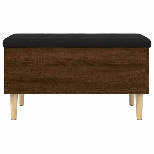 Opbevaringsbænk 82x42x46 cm konstrueret træ brun egetræsfarve