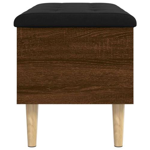 Opbevaringsbænk 82x42x46 cm konstrueret træ brun egetræsfarve