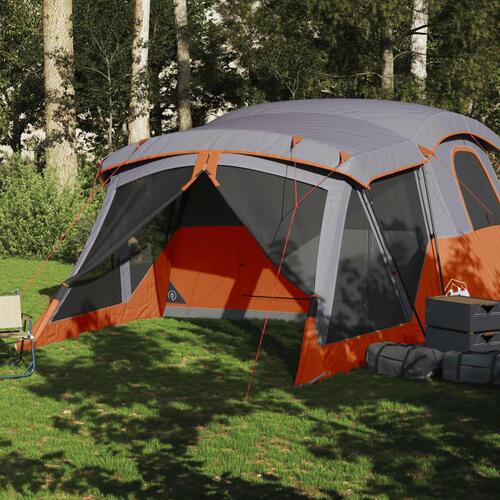 4-personers campingtelt med fortelt vandafvisende orange