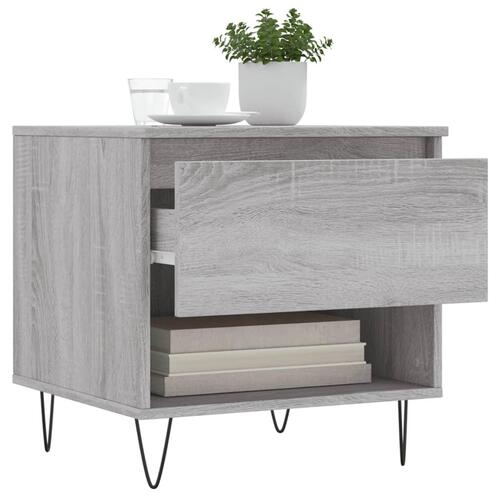 Sofaborde 2 stk. 50x46x50 cm konstrueret træ grå sonoma-eg