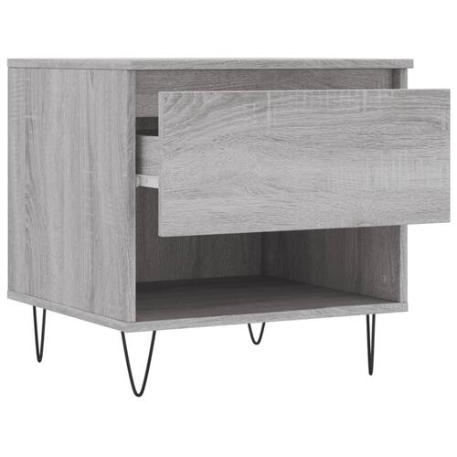 Sofaborde 2 stk. 50x46x50 cm konstrueret træ grå sonoma-eg