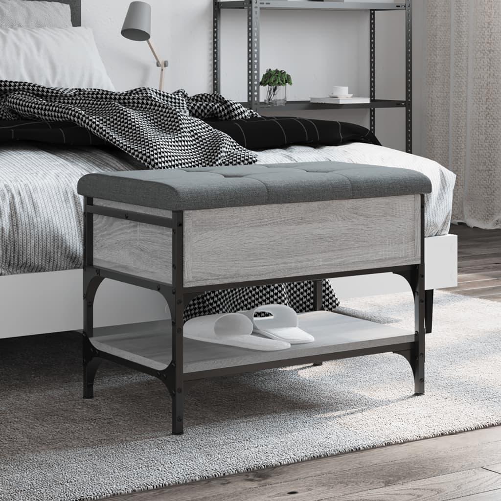 Skobænk 62x42x45 cm konstrueret træ grå sonoma-eg