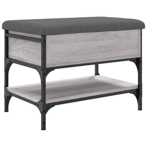 Skobænk 62x42x45 cm konstrueret træ grå sonoma-eg
