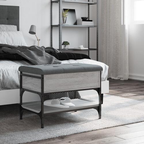 Skobænk 62x42x45 cm konstrueret træ grå sonoma-eg