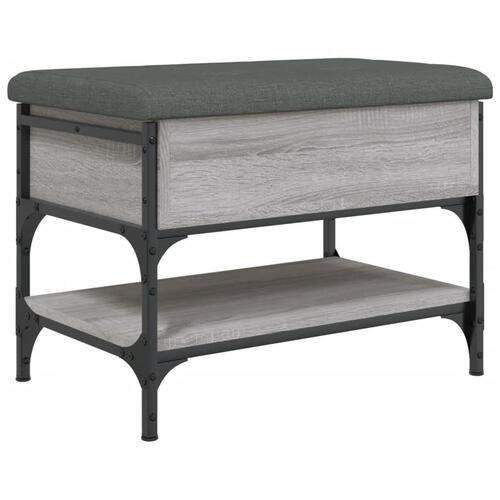 Skobænk 62x42x45 cm konstrueret træ grå sonoma-eg