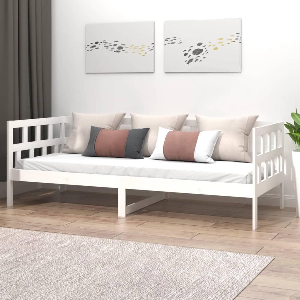 Daybed 90x200 cm massivt fyrretræ hvid
