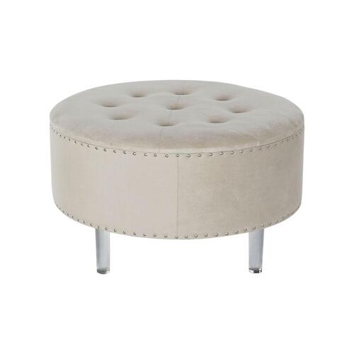 Stol Beige Sølvfarvet Polyester Træ MDF 80 x 80 x 43 cm