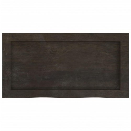 Væghylde i massivt egetræ 60 x 30 x 2-4 cm - mørkebrun
