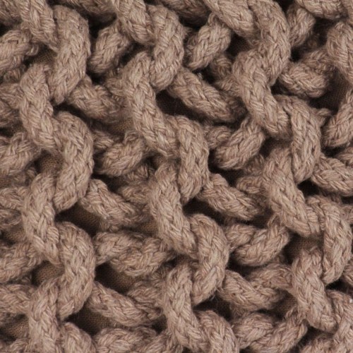 Håndstrikket puf bomuld 50 x 35 cm brun