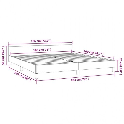 Sengeramme med hovedgærde uden madras Hvid 180x200 cm