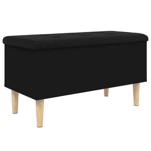Opbevaringsbænk 82x42x46 cm konstrueret træ sort