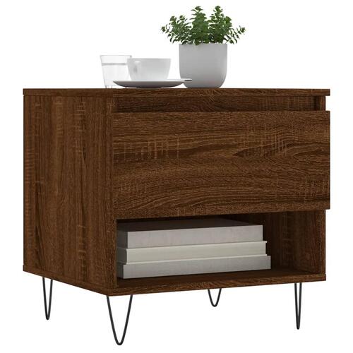 Sofaborde 2 stk. 50x46x50 cm konstrueret træ brun egetræsfarve