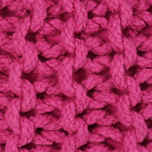 Håndstrikket puf bomuld 50 x 35 cm lyserød