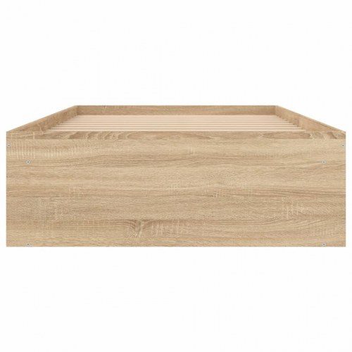 Sengeramme med opbevaring 90x190 cm - sonoma-eg