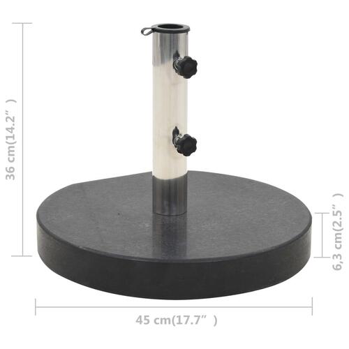 Parasolfod granit 30 kg rund sort