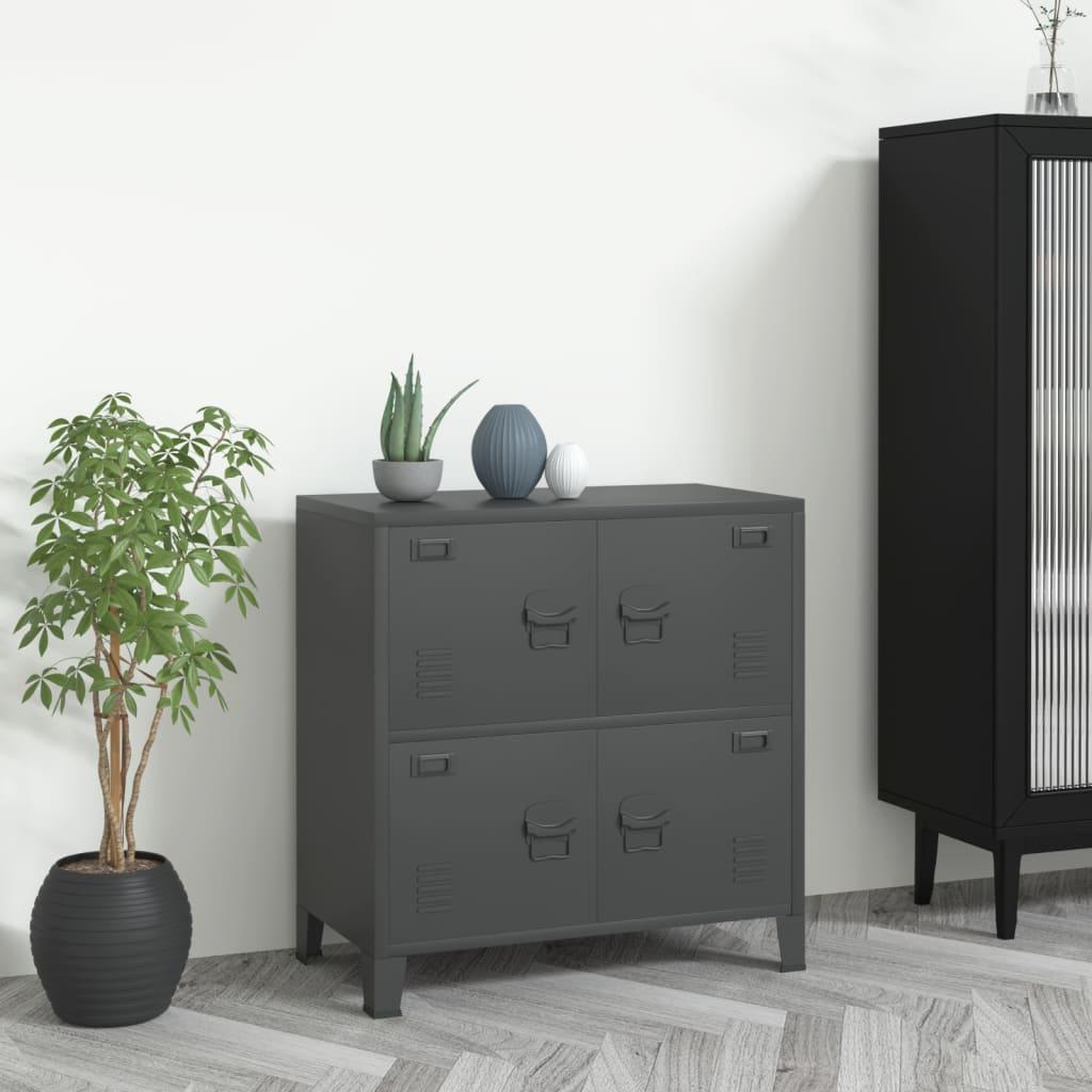 Industrielt opbevaringsskab 75x40x80 cm stål antracitgrå
