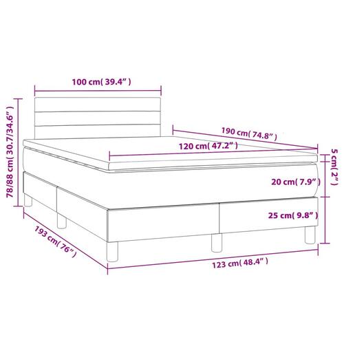 Kontinentalseng med madras 120x190 cm stof cremefarvet