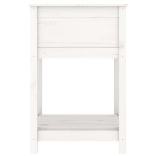 Plantekasse med hylde 54x54x81 cm massivt fyrretræ hvid