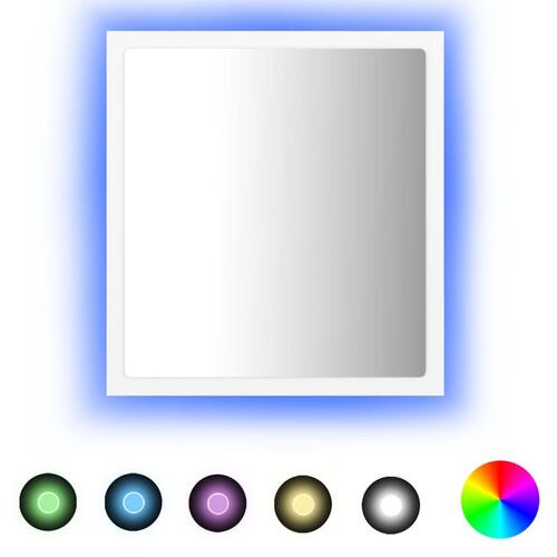 Badeværelsesspejl med LED-lys 40x8,5x37 cm akryl hvid