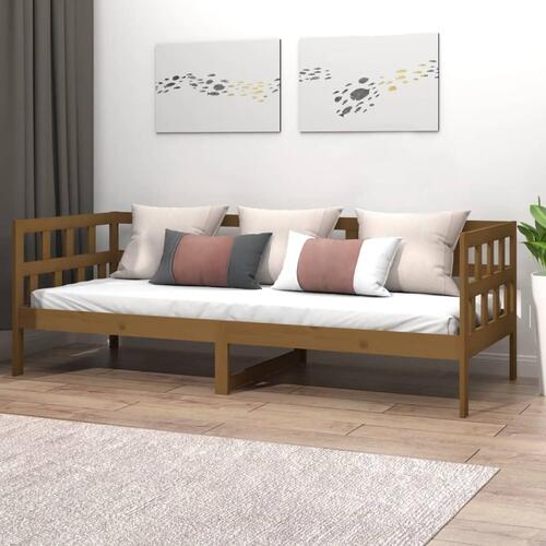 Daybed 90x190 cm massivt fyrretræ gyldenbrun